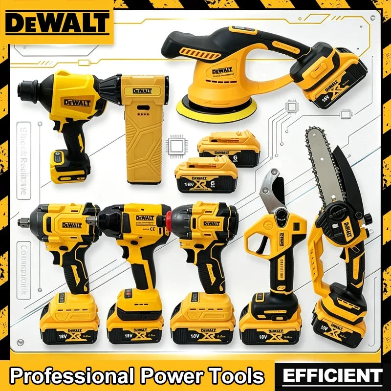 DEWALT Brushless Cordless Power Tools Kit Impact Driver Grease Gun Angle Grinder Blower Reciprocating Saw Bare Tool Only