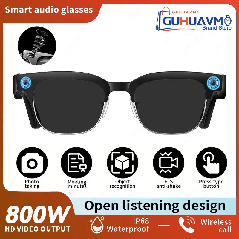2026New AI Smart Glasses 120+Language Translation 800W Pixel Camera Video Music Player Call Business 8K Color Change Glasses Men