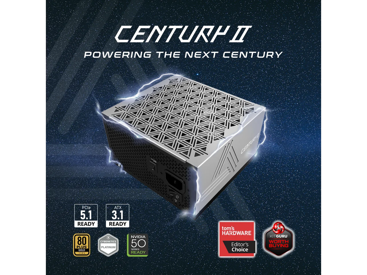 MONTECH CENTURY II - 850W High-End ATX Gaming Power Supply - 80 Plus Gold & Cybenetics Platinum