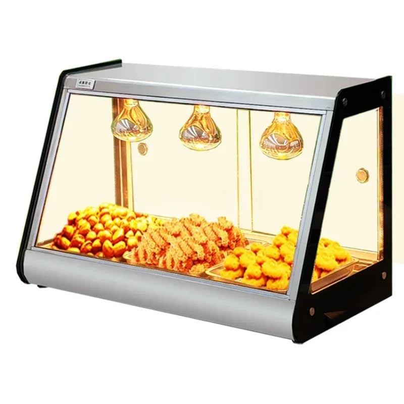 Heated Display Cabinet Commercial Heating Constant Temperature Egg Tart Fried Chicken Bread Desktop Incubator Display Cabinet