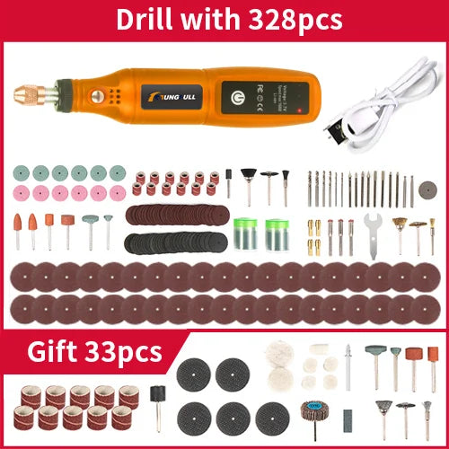 Mini Wireless Drill Rechargeable Polishing Machine DIY Mini Rotary Tool USB Engraving Tool Dremel Tool Modeling Mini Drill