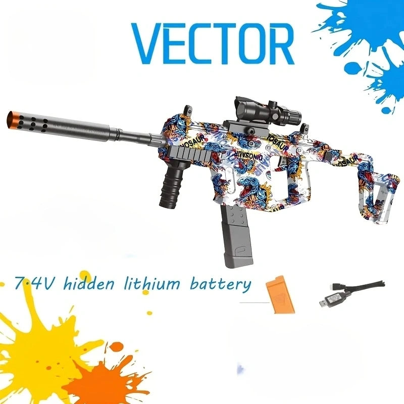 Gel Toy Gun Blaster Automatic, Electric Splatter Ball Toy Gun With Glasses, Fun Shooting Games(Without Water Bead)