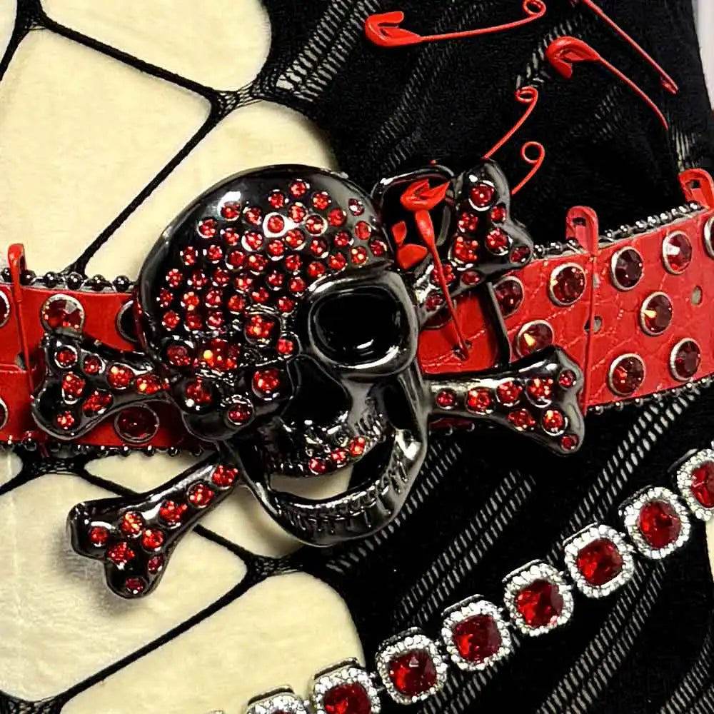 Eco 90s Punk Rock Y2K TOPS Kawaii Hand Made Skull DIY Festival Outfit Teen Gothic Dress Emo Grunge 2025 Harajuku E-Girls Goth