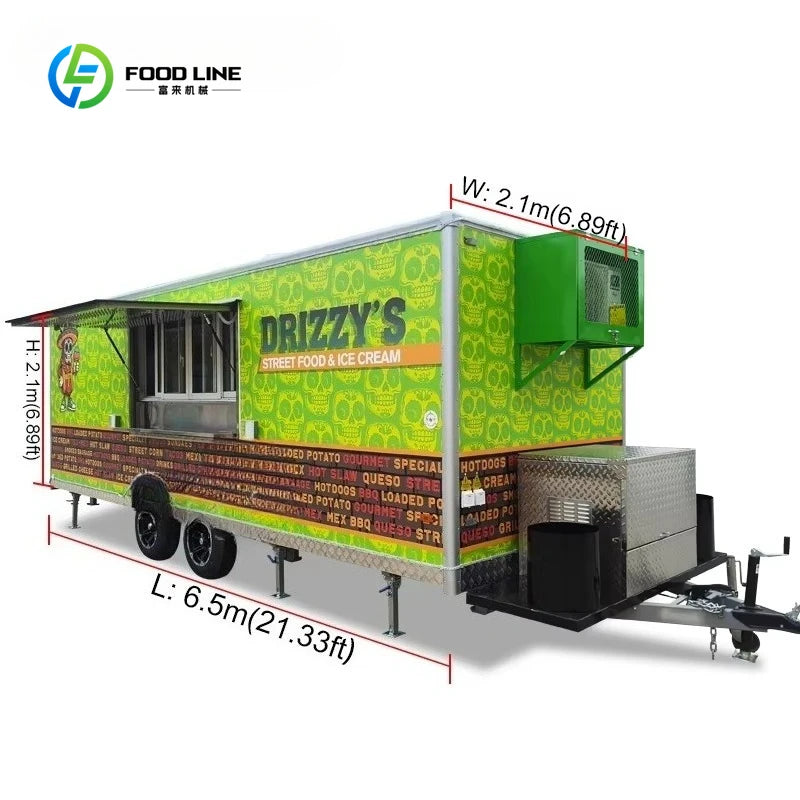 Outdoor Mobile Kitchen bar Food Trailer Restaurant Fast Pizza Catering Food Truck with Full Kitchen