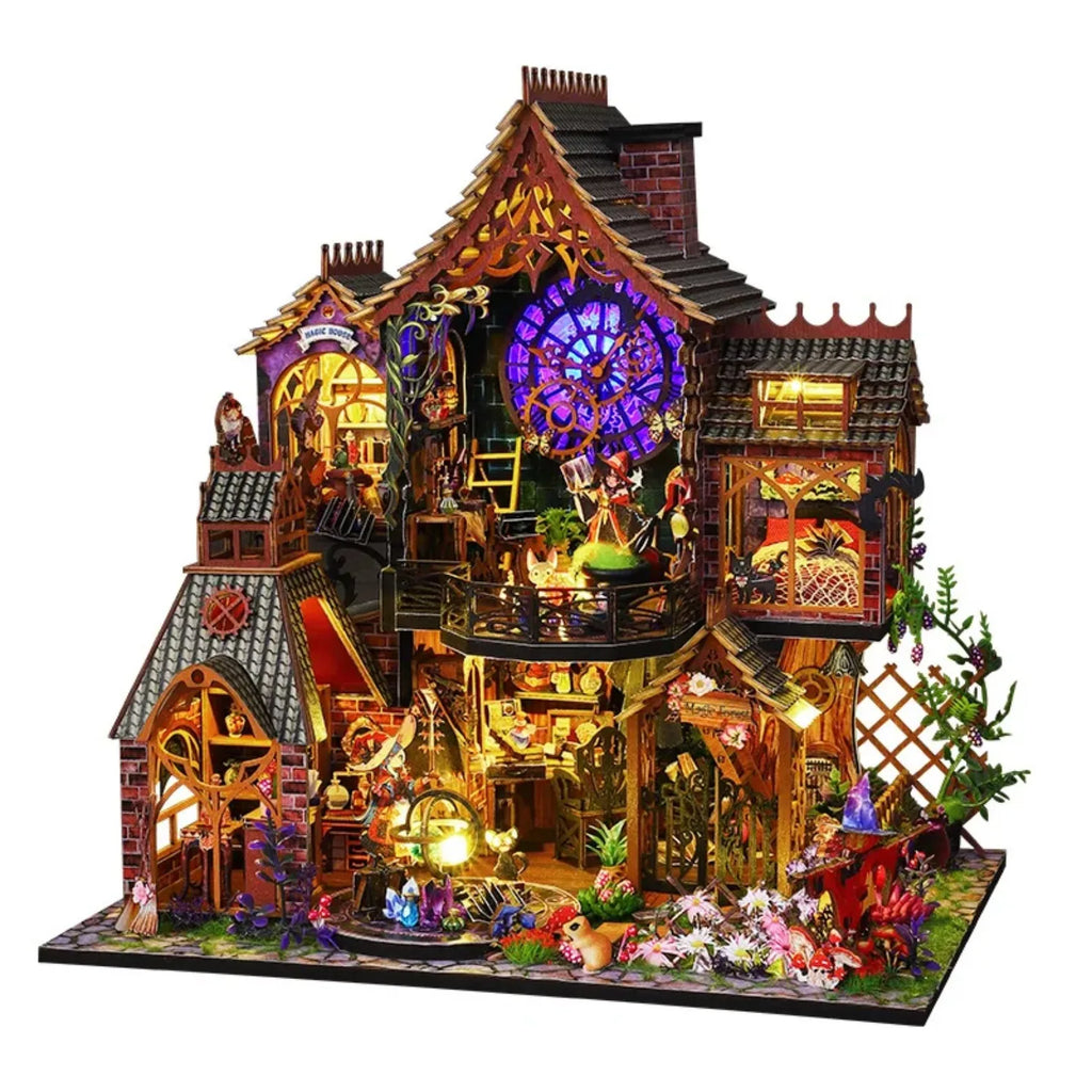 DIY Wooden Dollhouse Kit with Miniature Furniture Handmade Home Model Assembly Toy for Birthday Gifts