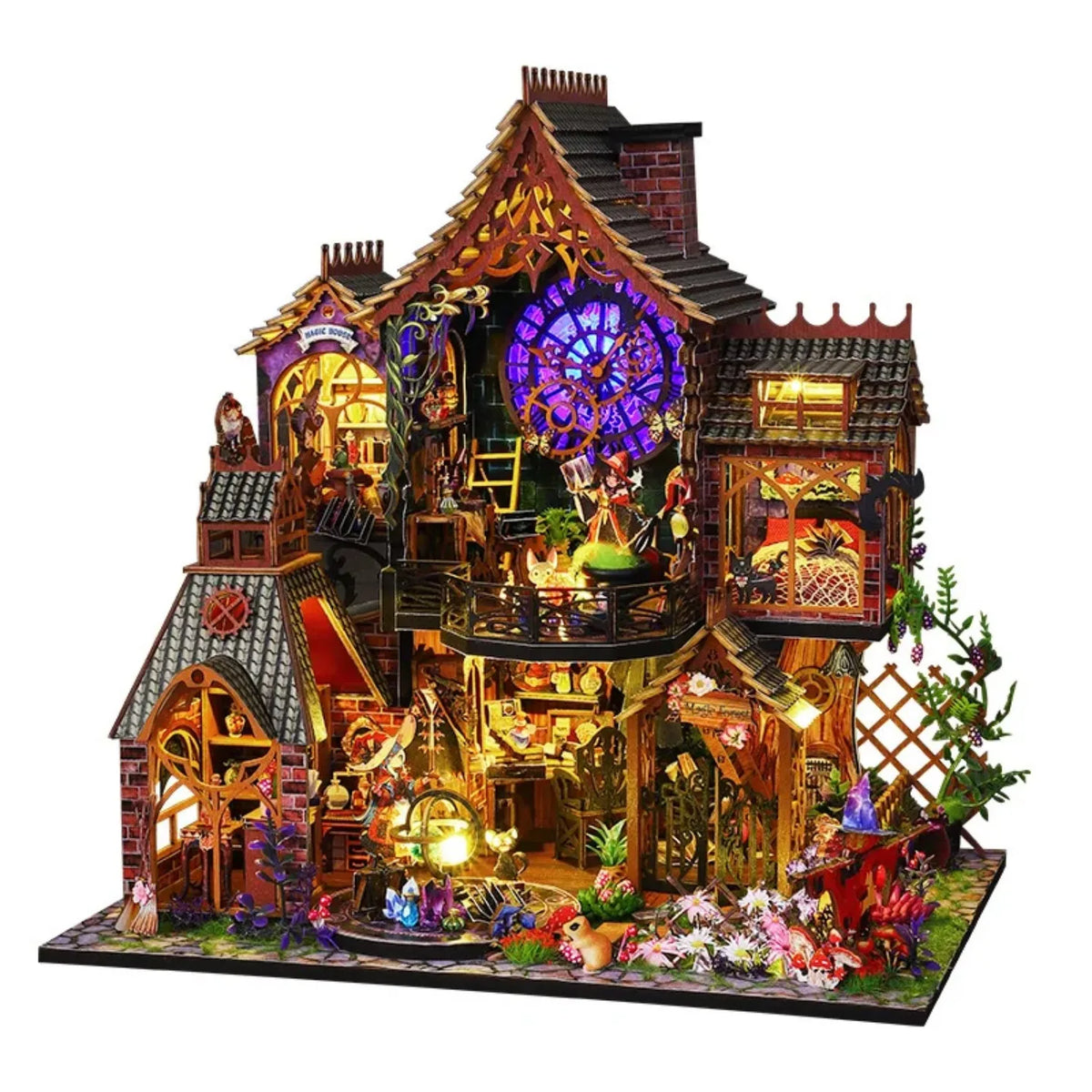 DIY Wooden Dollhouse Kit with Miniature Furniture Handmade Home Model Assembly Toy for Birthday Gifts