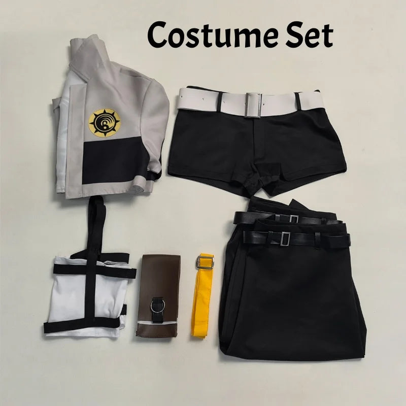 GACHIAKUTA Riyo Cosplay Costume Anime Reaper Full Set with Vest Shorts Waist Bag Halloween Christmas Plus Size Suit