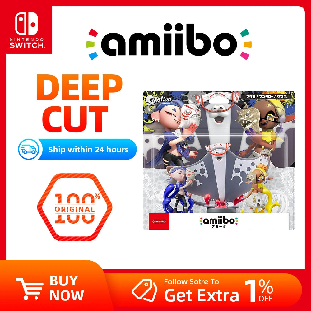Nintendo Amiibo Figure - splatoon 3 Series - Deep Cut，Shiver，Big Man，Frye -for Nintendo Switch Console Game Interaction Model