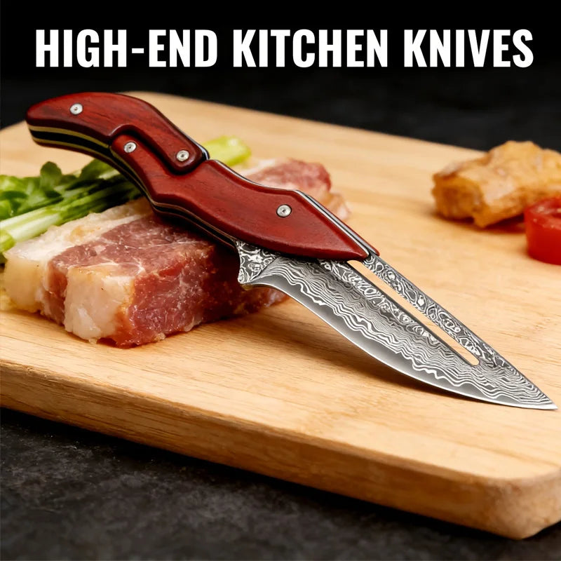 Sharp kitchen knives kitchen cutting tools beautifully designed easy to use equipped with a leather storage bag small in size