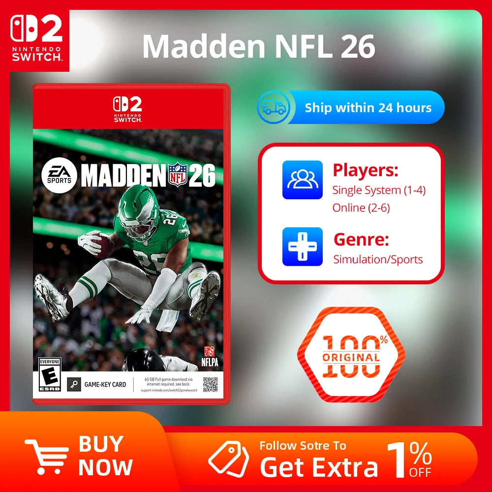 Nintendo Switch 2 Game Deals - EA SPORTS Madden NFL 26 - 100% Original Physical Nintendo Game Card NS2