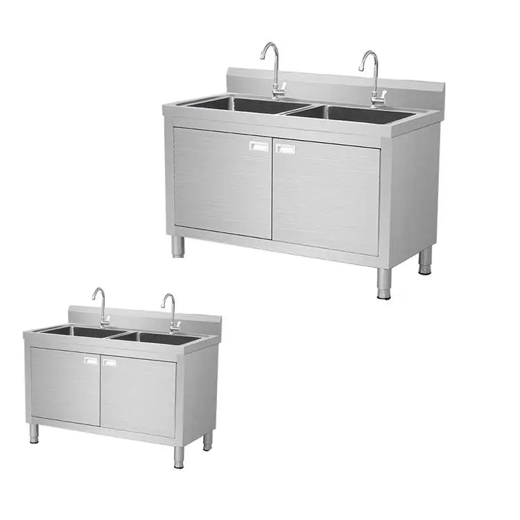 Restaurant Kitchen Cabinet Stainless Steel Sink Cabinet Kitchen Stainless Steel Custom Made Cabinet With Wash Basin Factory