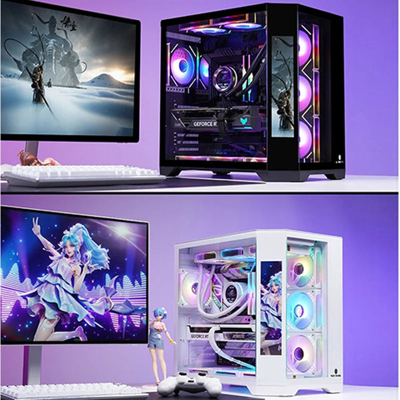 WJCOOLMAN Dreamer PLUS Secondary screen PC case with full side sea view room 360 water cooler Computer case gabinetes gamer