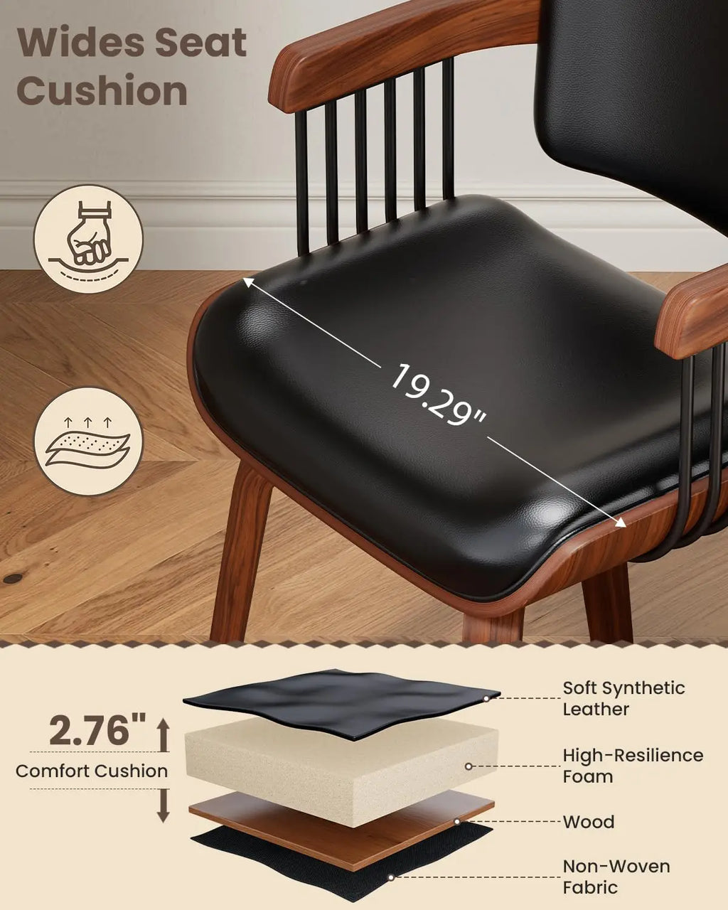 Dining Chairs with Armrest, Set of 8, Mid-Century Modern Kitchen Chair, Custom