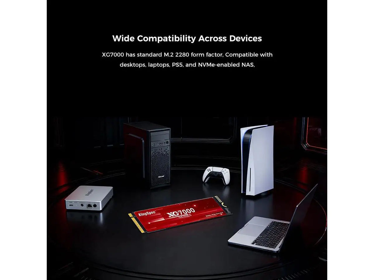 KingSpec XG 7000 1TB M.2 2280 PCIe Gen 4.0x4 NVME 1.4 Speed up to 7400MB/s Write Speed Up to 6600MB/s Internal Solid State Drive for PS5 PC Desktop Laptop Game-Player