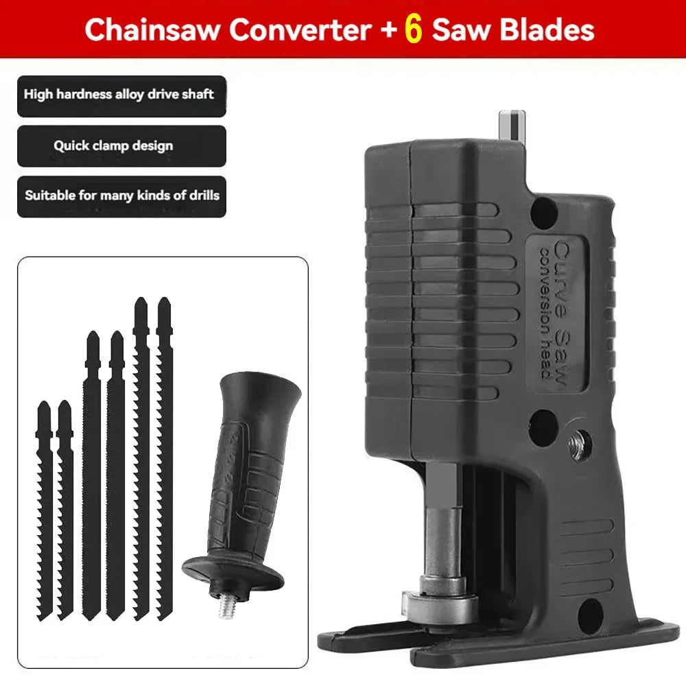 Portable Reciprocating Saw Adapter Electric Drill Modified Electric JigSaw Curve Saw Power Tool for Wood PVC Steel Pipe Cutting
