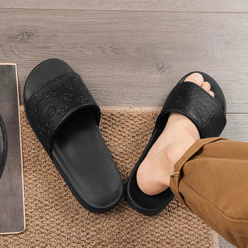 Men's Flip Flops Non-Slip Home Slippers Casual Beach Sandals Simple Summer Slides
