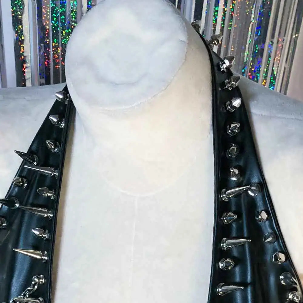 Hand Made Teen Chain Trendy Goth Grunge DIY Y2K TOPS Gothic Tank Eco Harajuku Kawaii E-Girls 90s Punk Rock Studded Rivet Emo