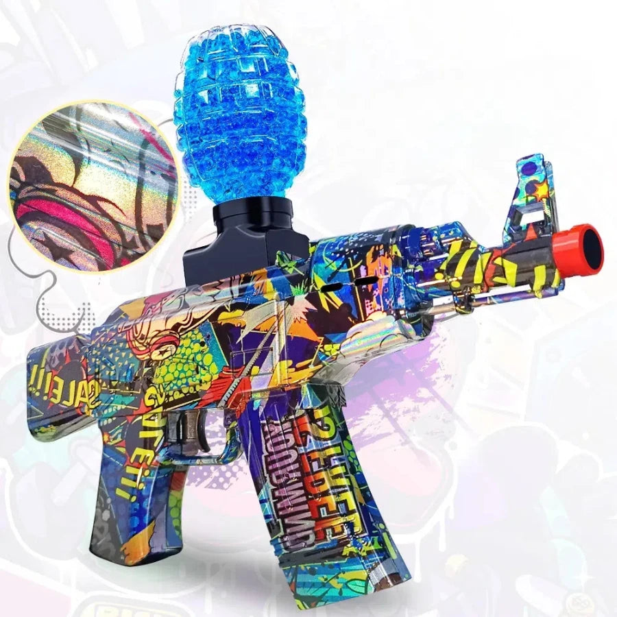 Electric Blaster Gel Ball Blaster Pistol Gun Toy, Automatic Splatter Gun with Glasses, Outdoor Activities (Without Water Beads)