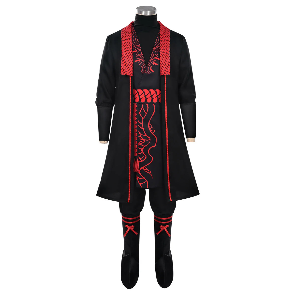Anime Game Limbus Company Jia Qiu Cosplay Costume wig Black Hanfu Cape Coat Pants Set Men Women Halloween Party Performance suit