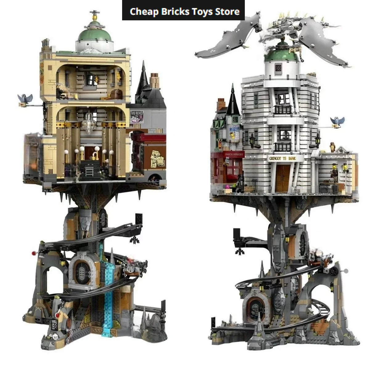 Cheapest 4803Pcs Gringotted Wizarding Bank Collectors Edition Building Block Model Birthday Christmas Gifts S
