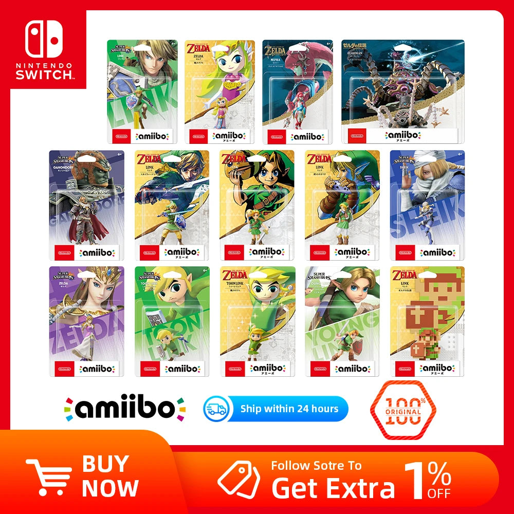 Nintendo Switch  Amiibo Figure - Legend of Zelda Breath of the Wild Figure Archer Rider Guardian   Skyward Link Sheik