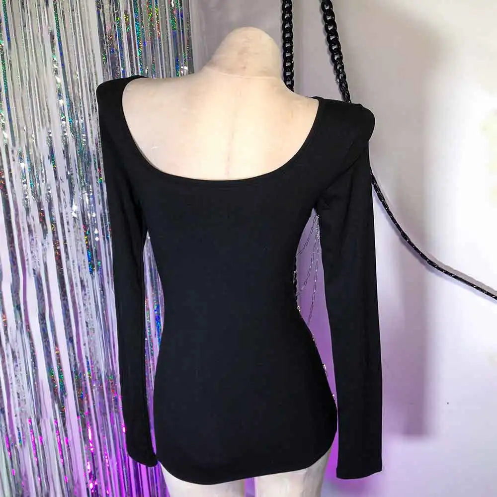 Harajuku Teen Punk Rock DIY E-Girls Gothic T-Shirt Emo Y2K TOPS Cross Grunge Kawaii Eco Goth Hand Made Pin 90s Rave Outfits