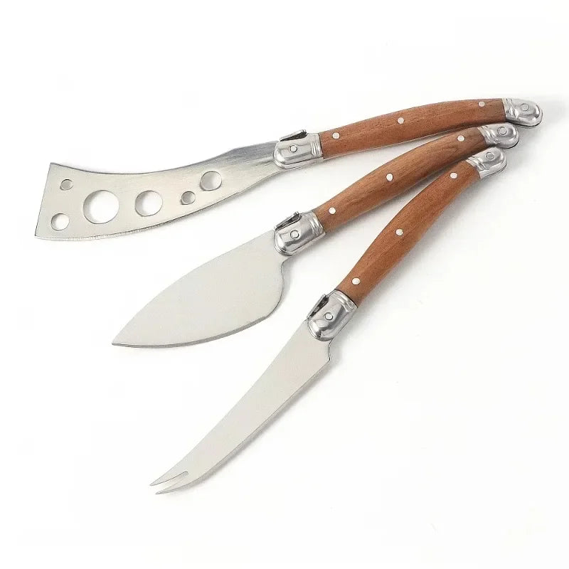 4Pcs Cheese Cleaver & Cheese Slicer Set, Pronged Serving Knives for Home Party Food Preparation