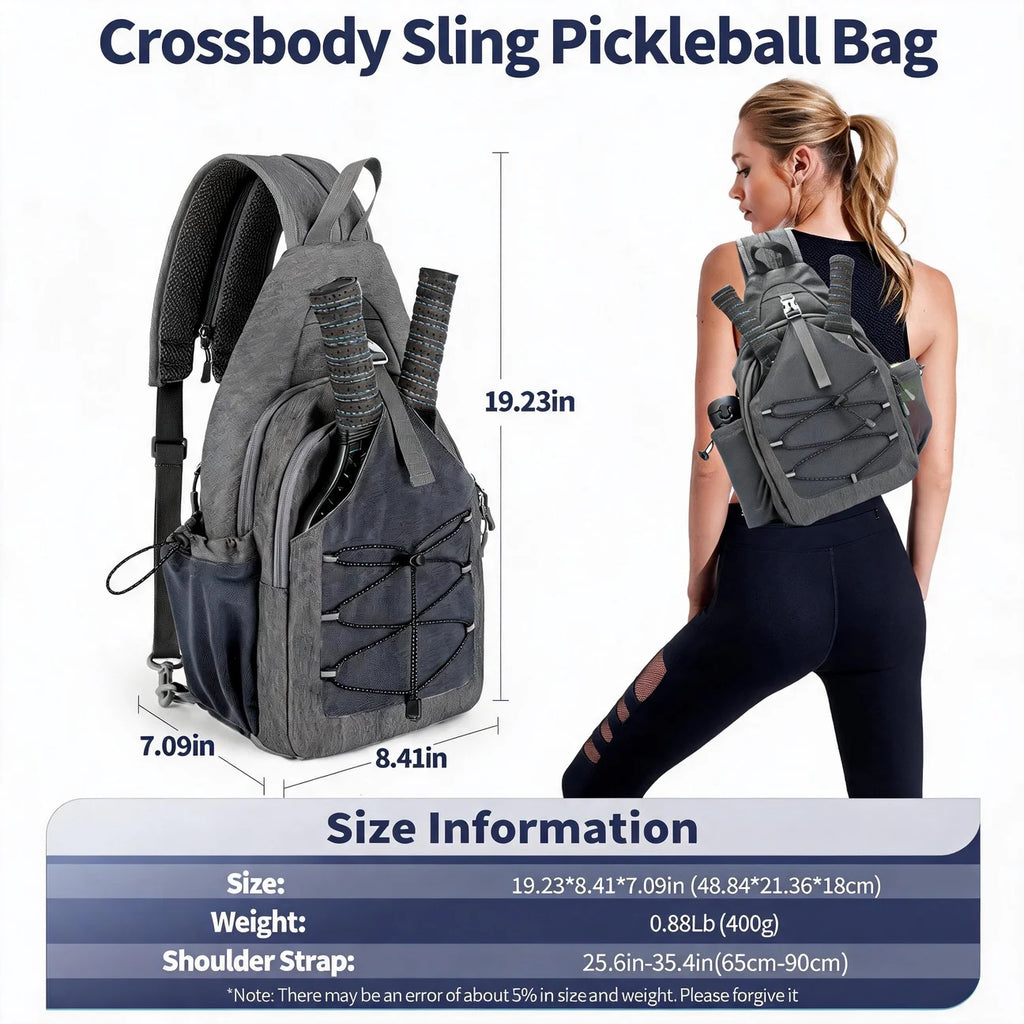 Pickleball Paddle Carrier Backpack, Versatile Cycling Chest Bag for Sports Enthusiasts and Travelers