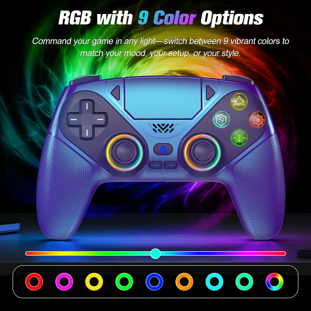 Controller for Playstation 5/PS5/PS5 Pro/Slim/PC,Wireless Gamepads RGB Joystick Turbo/Marco Program Dual Vibrate Game Controle
