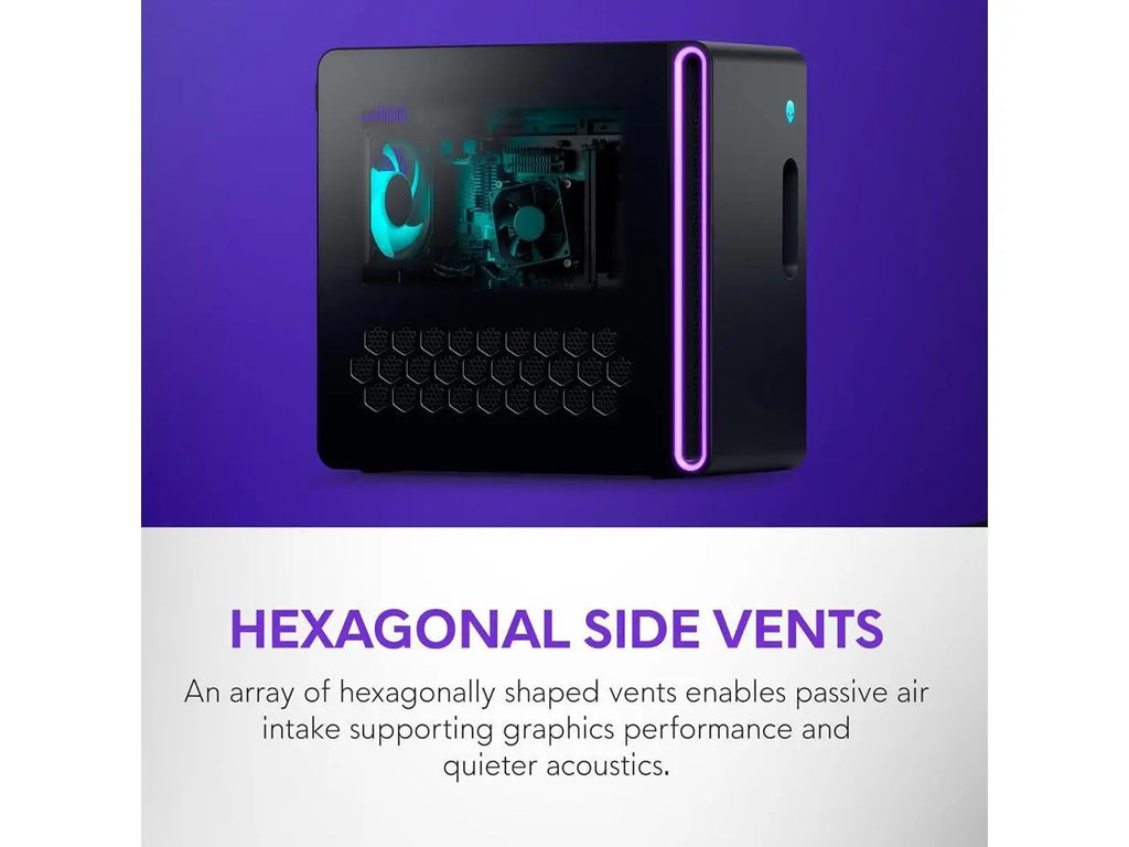 Alienware Aurora Gaming Desktop ACT1250 - Intel Core Ultra 7 265F Processor, Air Cooled, NVIDIA GeForce RTX 5060Ti, 16GB DDR5 RAM, 1TB SSD, 500W Platinum Rated PSU, Win 11 Home - Clear Panel