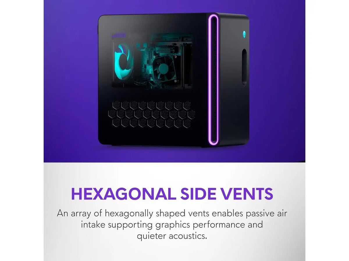 Alienware Aurora Gaming Desktop ACT1250 - Intel Core Ultra 7 265F Processor, Air Cooled, NVIDIA GeForce RTX 5060Ti, 16GB DDR5 RAM, 1TB SSD, 500W Platinum Rated PSU, Win 11 Home - Clear Panel