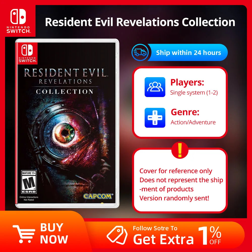 Resident Evil Revelations Collection- Nintendo Switch Game Card Games Cartridge Physical Card support TV Tabletop Handheld Modes