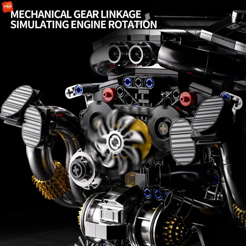 KAVOWORLD 1688PCS Technical Engine Building Kit Realistic Mechanical Motor Bricks Set DIY Assemble Engineering Toys for Adults