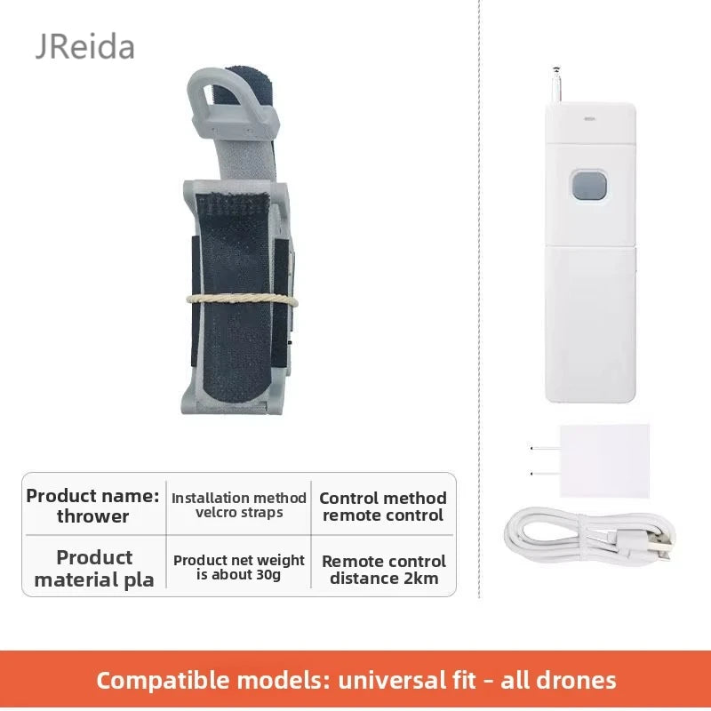 Universal drone air drop system, compatible with DJI Air3/2S/Mini4/Mavic 3 Pro, for dropping payloads.