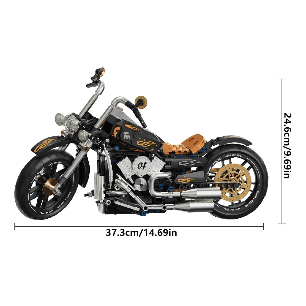 Classic Retro Motorcycle Building Blocks Set Technic Model Kit for Adults Kids STEM Educational Toys Children's Gift for Boys