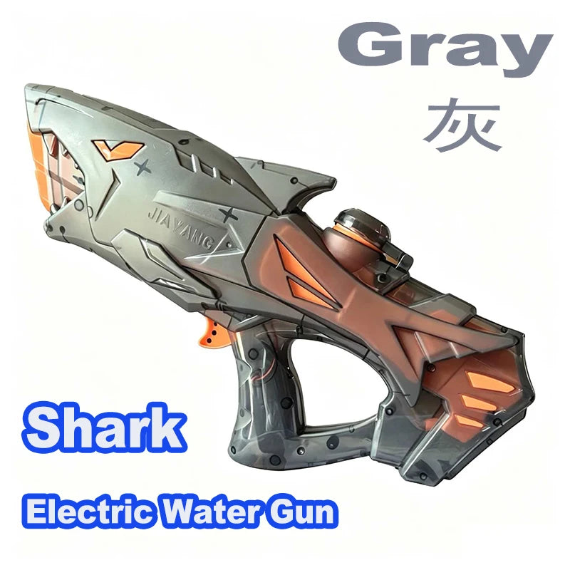 Shark Electric Water Gun Automatic Continuous Firing Squirt Gun  Large Capacity Long Range Shooting Watergun Beach Outdoor Toy
