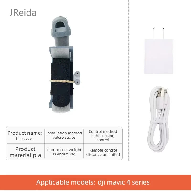 Universal drone air drop system, compatible with DJI Air3/2S/Mini4/Mavic 3 Pro, for dropping payloads.