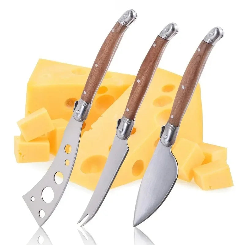 4Pcs Cheese Cleaver & Cheese Slicer Set, Pronged Serving Knives for Home Party Food Preparation