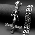 Baphomet Goat Satanic Satan Demon Devil Inverted Cross Pendant Necklace for Women Men Stainless Steel Silver Color Retro Jewelry