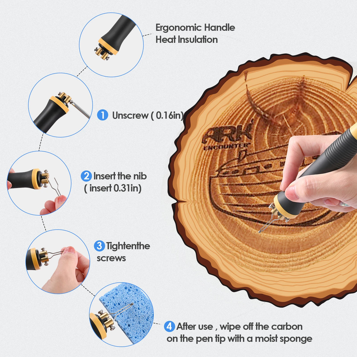 Wood Burning Pyrography Kit with 23 Wire Nibs,100~700℃ Adjustable Temperature Wood Burning Pen Station for Adult Beginners DIY