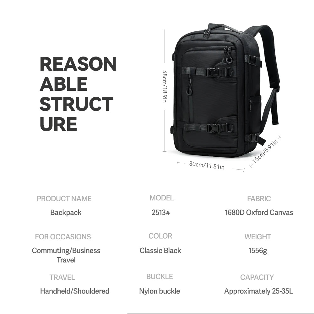 NINGKIN Travel Backpack Vacuum Compression 40L Laptop Backpack Business Large Capacity School Backpack Expanded Hiking Backpack