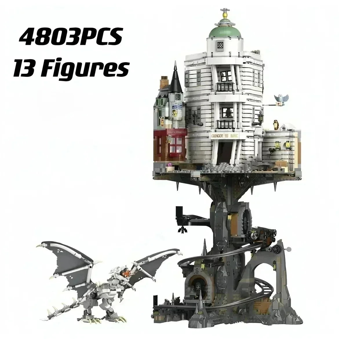 Cheapest 4803Pcs Gringotted Wizarding Bank Collectors Edition Building Block Model Birthday Christmas Gifts S