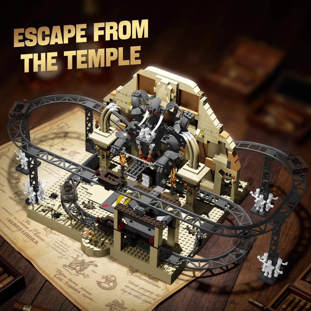 Creative Movie Games Escape from the Temp 1299Pcs Friends Series Building Block MOC Model Desktop Decoration Kids Girls Toy Gift