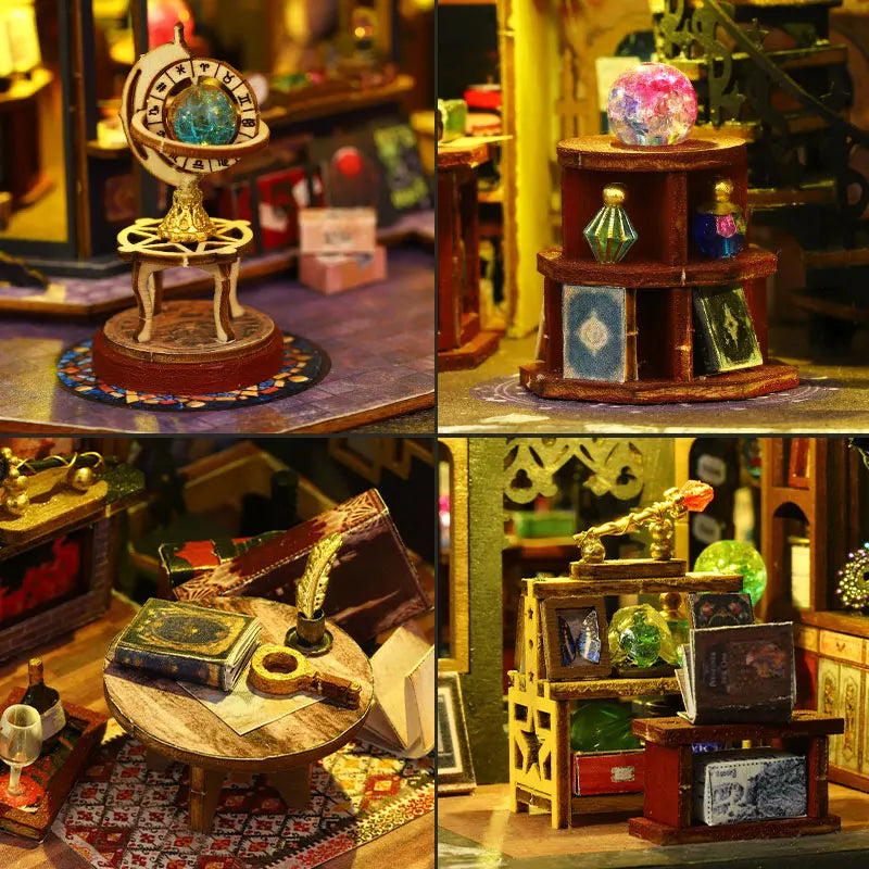 DIY Haunted House Model Kit - Halloween Gothic Horror Mansion Bookend Craft Set, Creative Gift for Adults & Teens