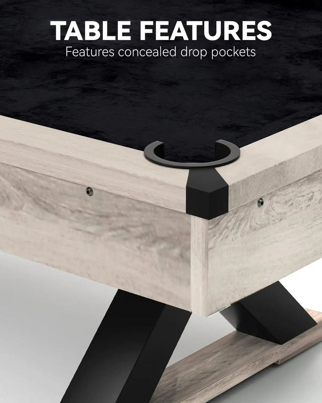 7ft Pool Table, Billiard Set with Accessories - x-Leg Industrial, Customized