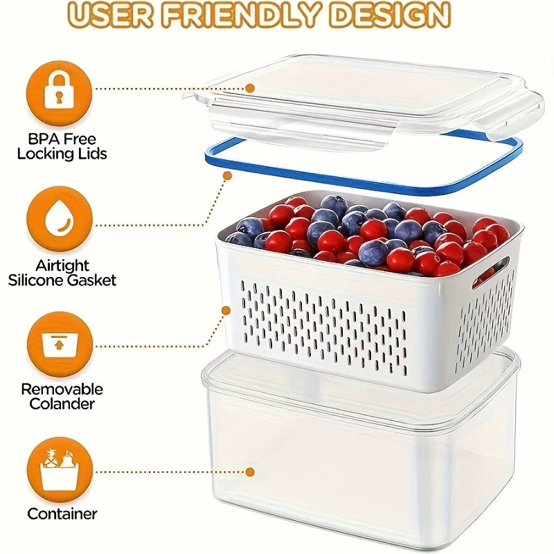 4/6pcs/Set Leak-Proof Food Storage Containers-Airtight, Stackable Meal Prep Boxes-Suitable for Fruits, Vegetables, Meat & Grains