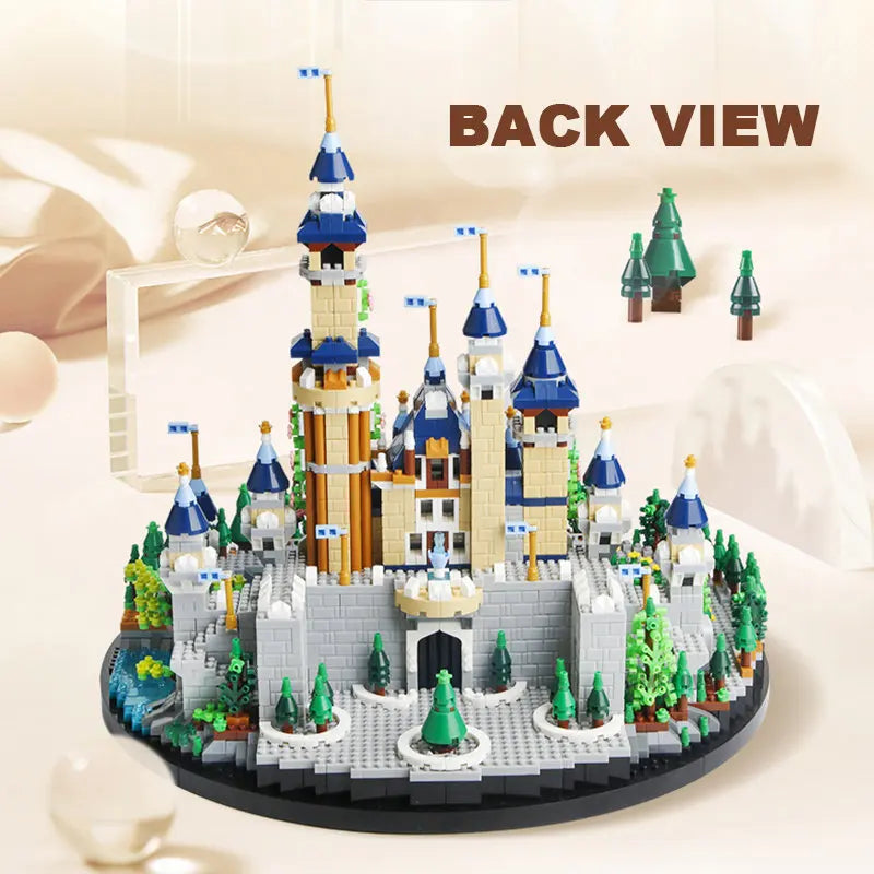 6180PCS Magic Castle Sakura House Building Blocks City Street Model With LED Lights Mini Bricks Toys Children's Christmas Gifts