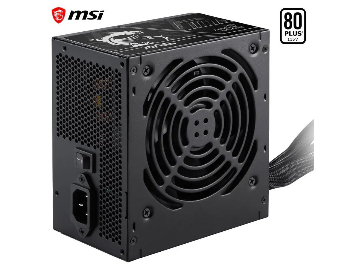 MSI MAG A600DN II Power Supply Unit, 600W, 80 PLUS Standard, ATX PSU, Black Flat Cables
