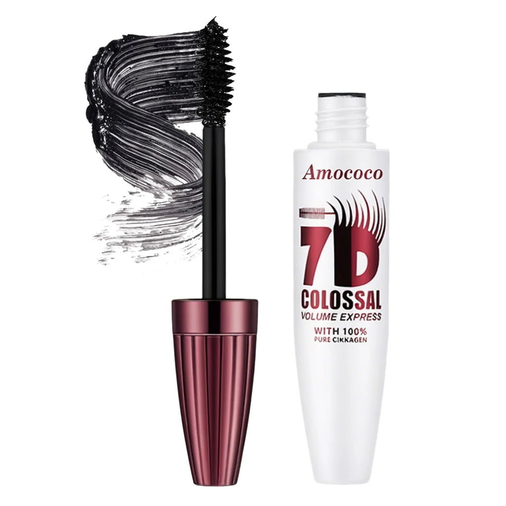 Amococo 2/4pcs 7D Mascara Black Volume Mascara for Eyelashes Eye Makeup Mascara for Women Long Lasting Lash Makeup Easy Apply Daily Beauty Cosmetic Makeup Gift