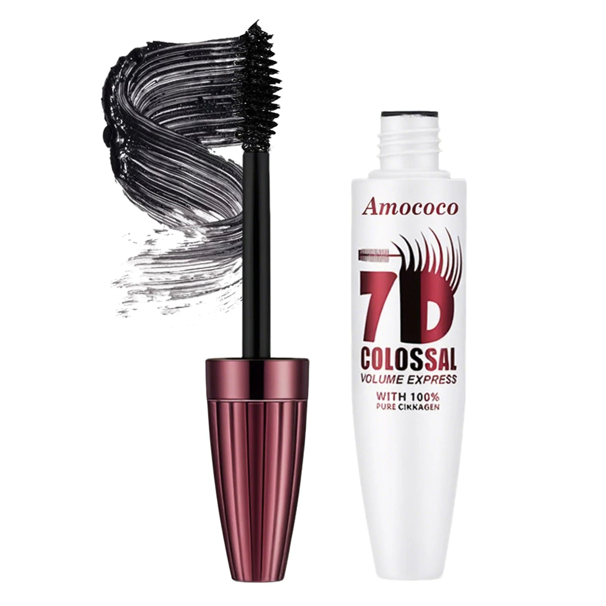 Amococo 2/4pcs 7D Mascara Black Volume Mascara for Eyelashes Eye Makeup Mascara for Women Long Lasting Lash Makeup Easy Apply Daily Beauty Cosmetic Makeup Gift